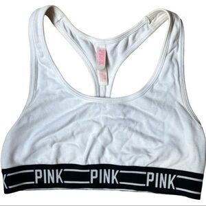 Victoria’s Secret Pink size small white sports bra with black elastic